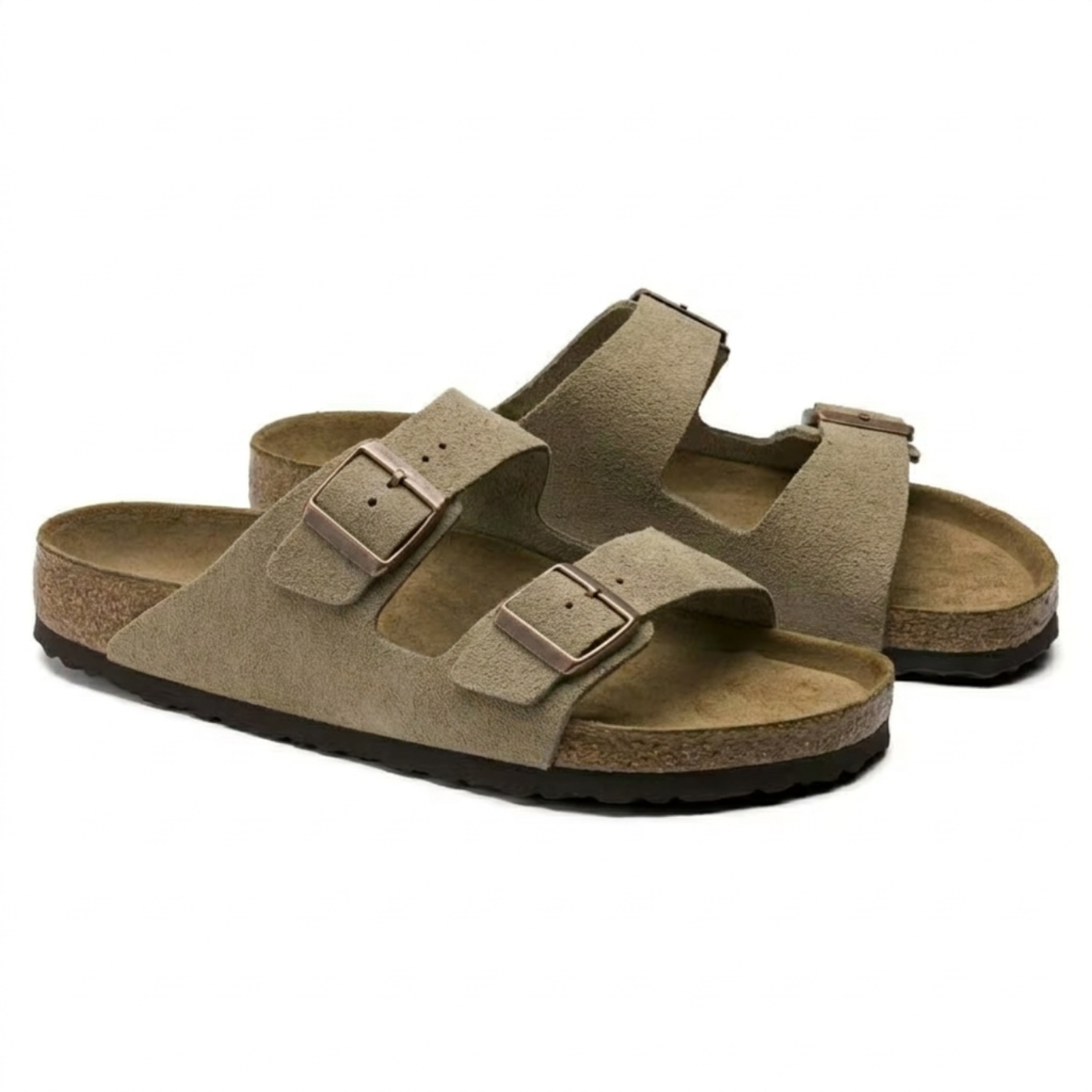 Arizona Suede Taupe: Ergonomic Casual Sandals - Image 2