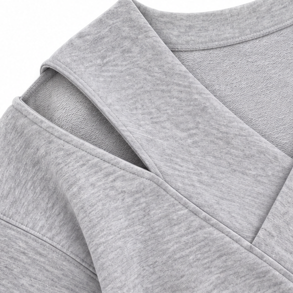 Asymmetric Cutout Shoulder Oversized Sweatshirt