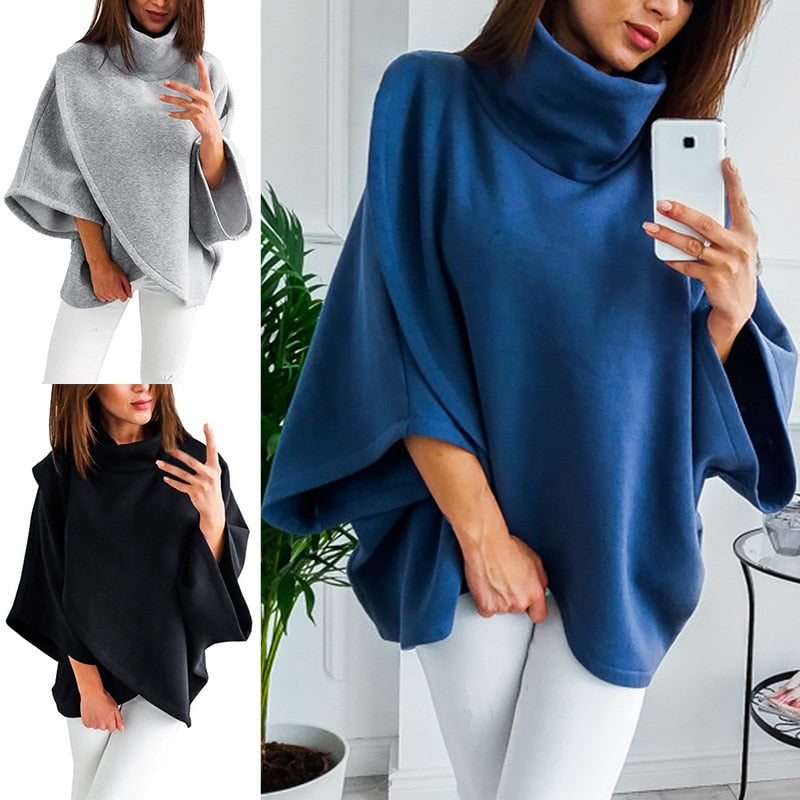 Asymmetrical Turtleneck Sweater