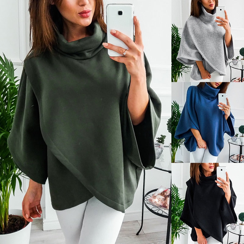 Asymmetrical Turtleneck Sweater
