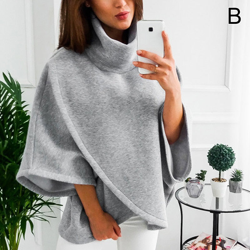 Asymmetrical Turtleneck Sweater