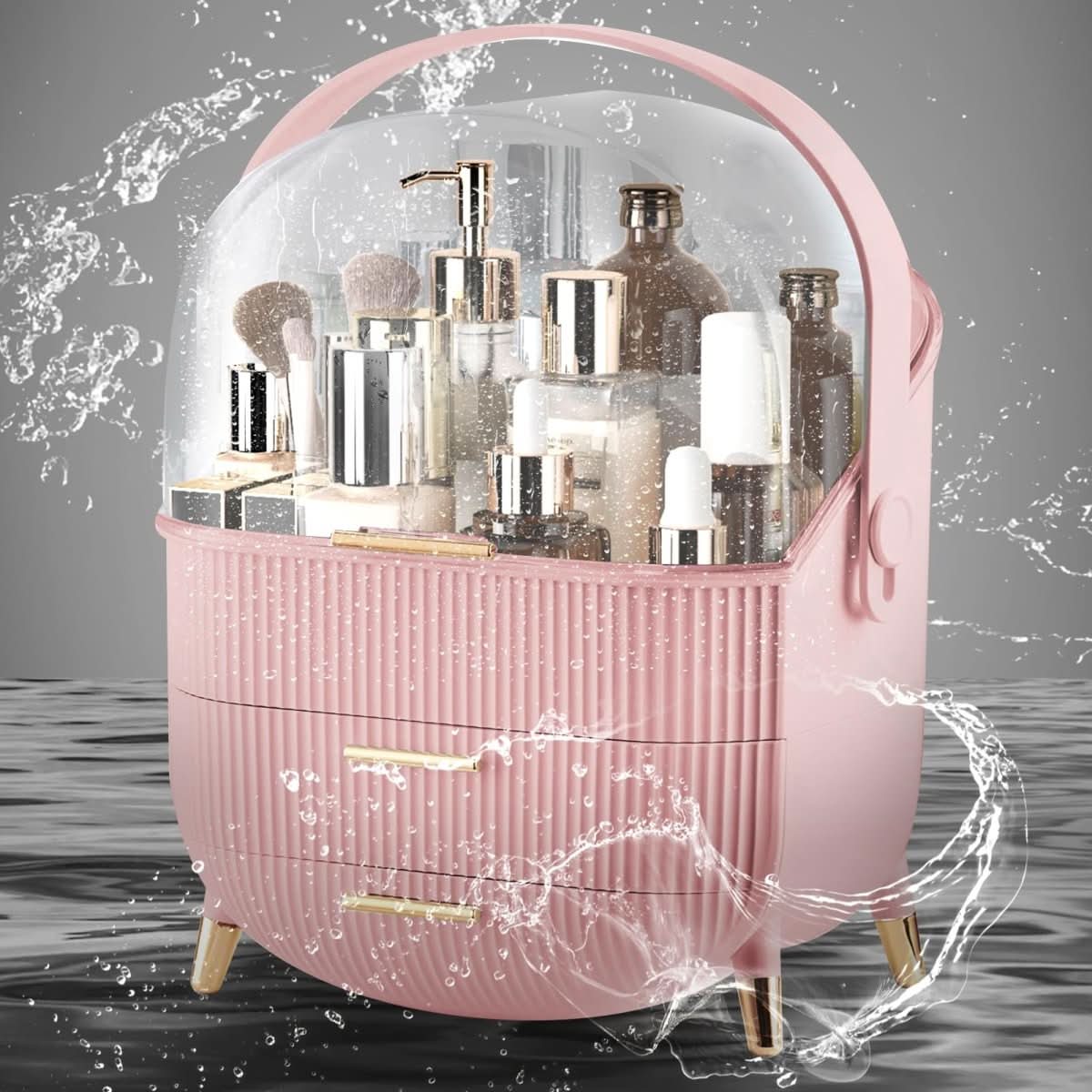 BEAUTYSENSE Makeup Organizer – Dustproof & Waterproof Cosmetic Case with Elegant Design