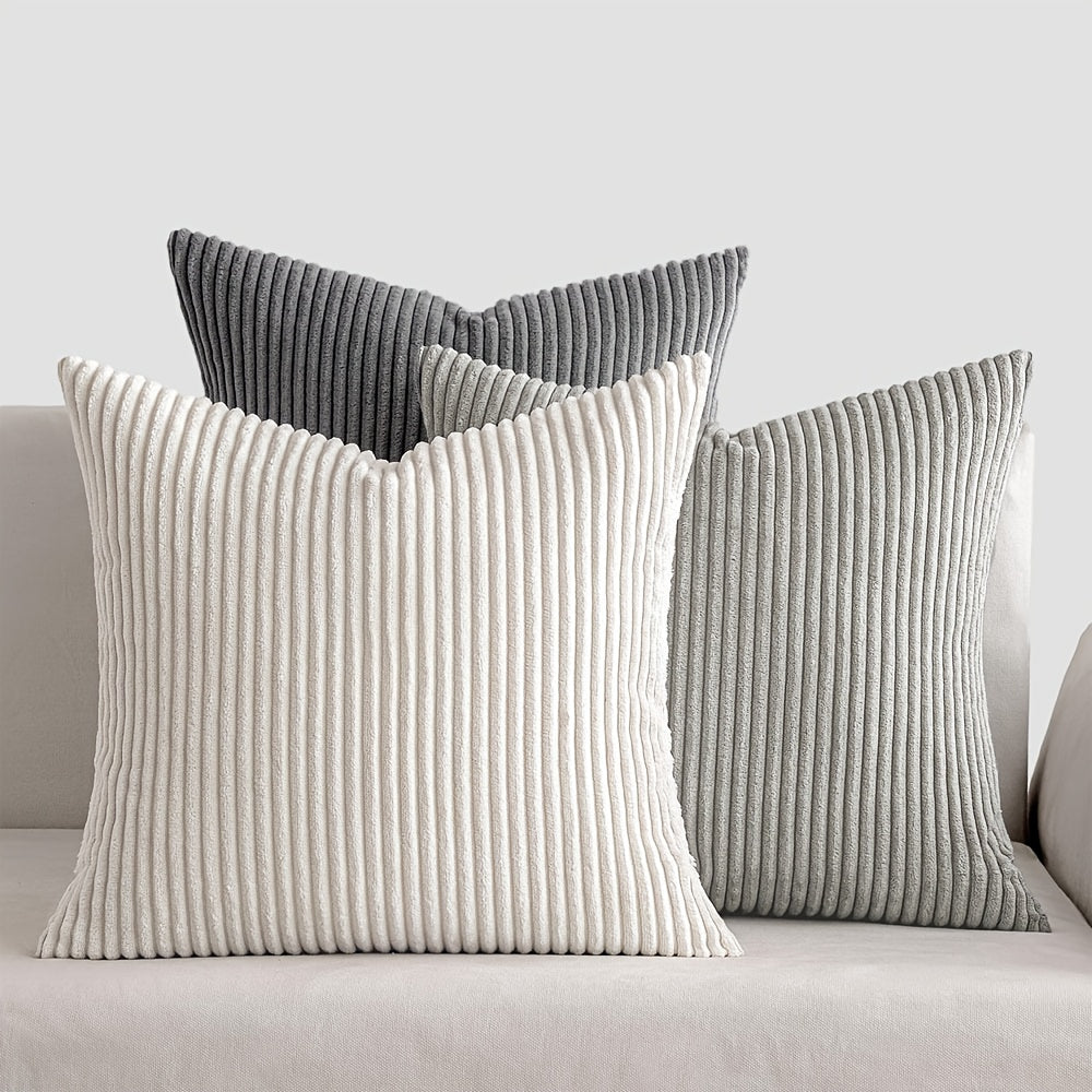 Bohemian Ribbed Cushion Cover with Striped Texture – Soft, Stylish and Decorative