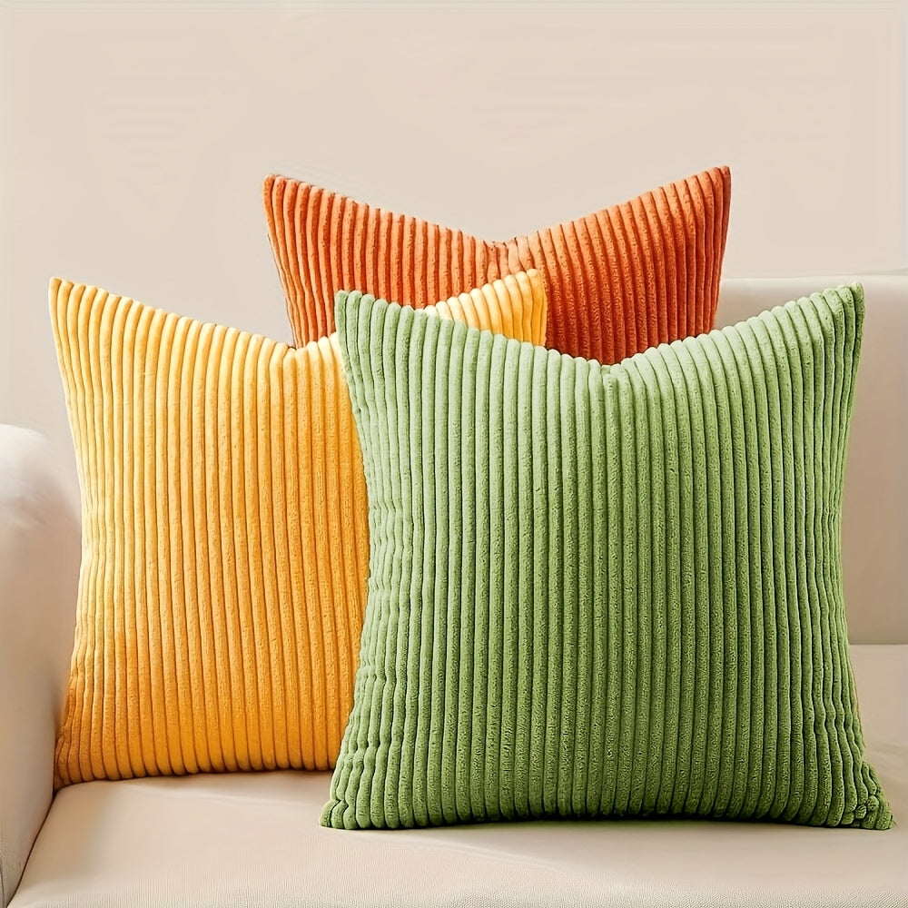 Bohemian Ribbed Cushion Cover with Striped Texture – Soft, Stylish and Decorative