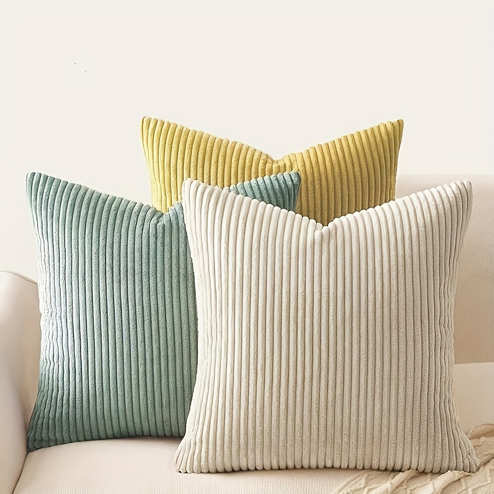 Bohemian Ribbed Cushion Cover with Striped Texture – Soft, Stylish and Decorative