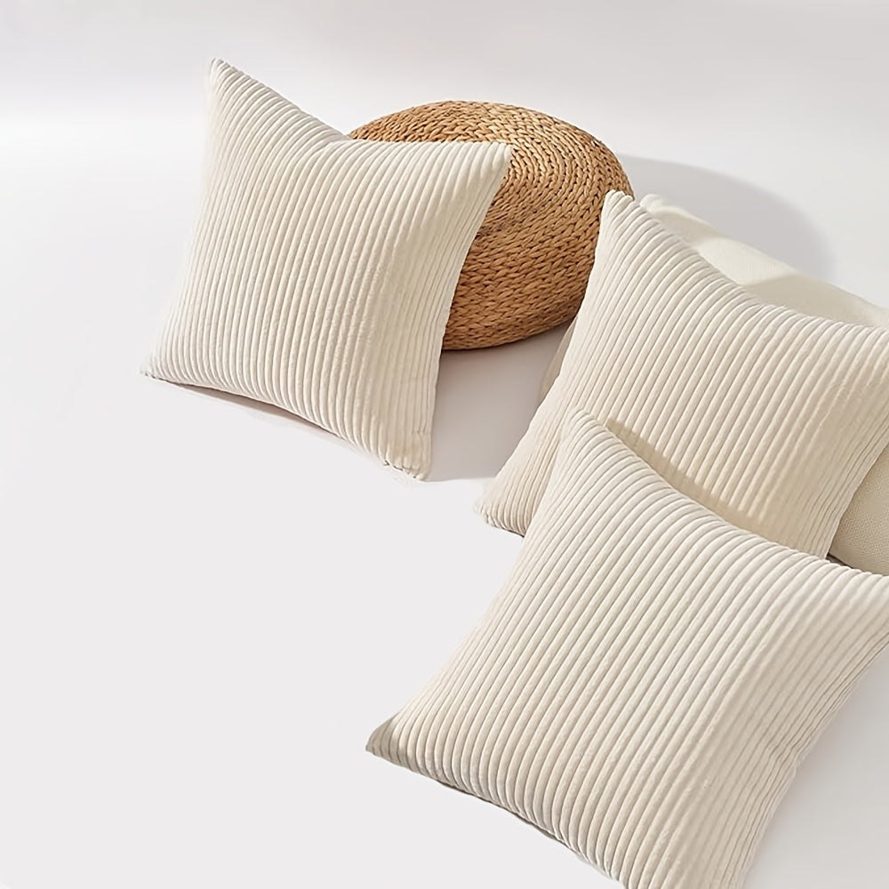 Bohemian Ribbed Cushion Cover with Striped Texture – Soft, Stylish and Decorative