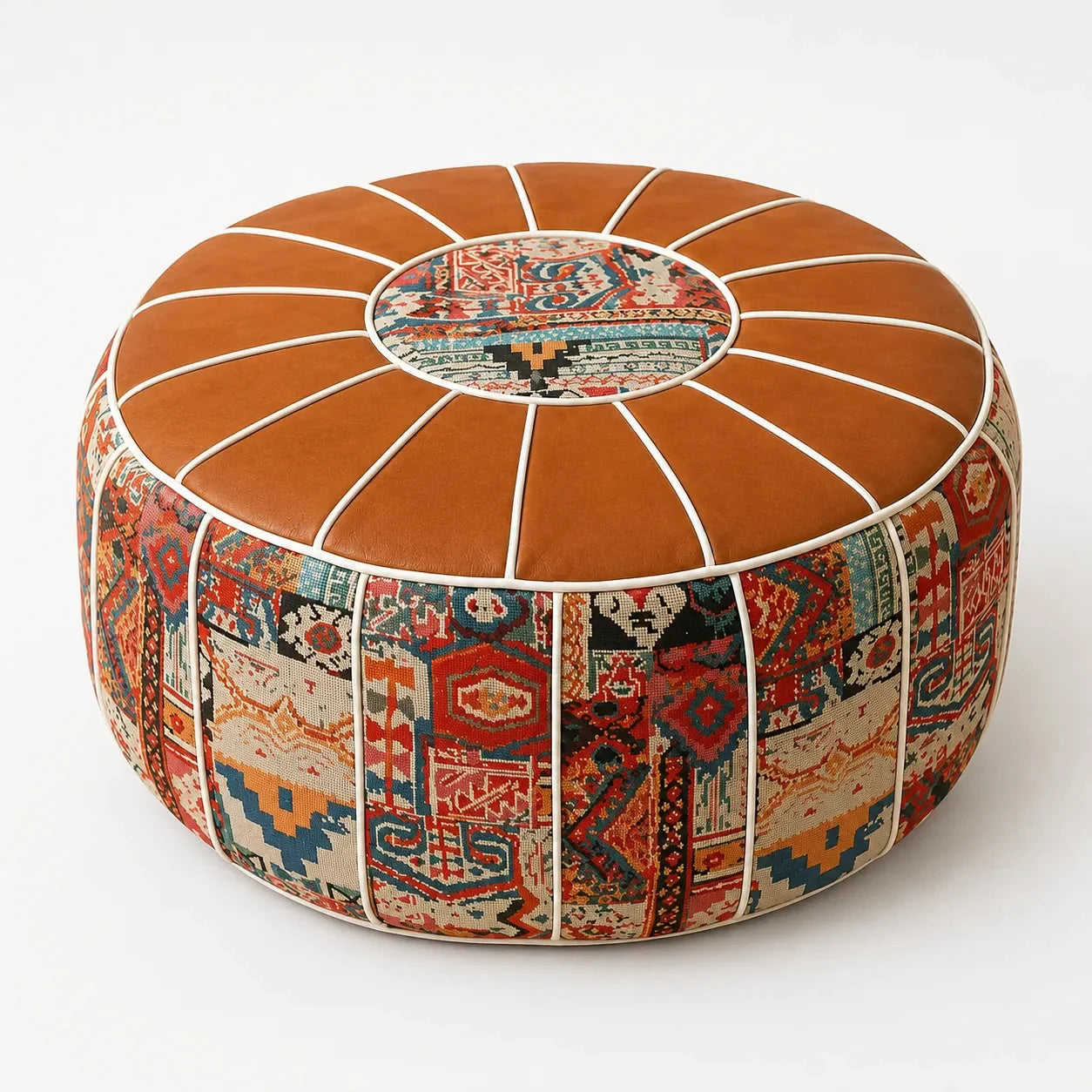 Bohemian Storage Ottoman Pouf with Hidden Compartment