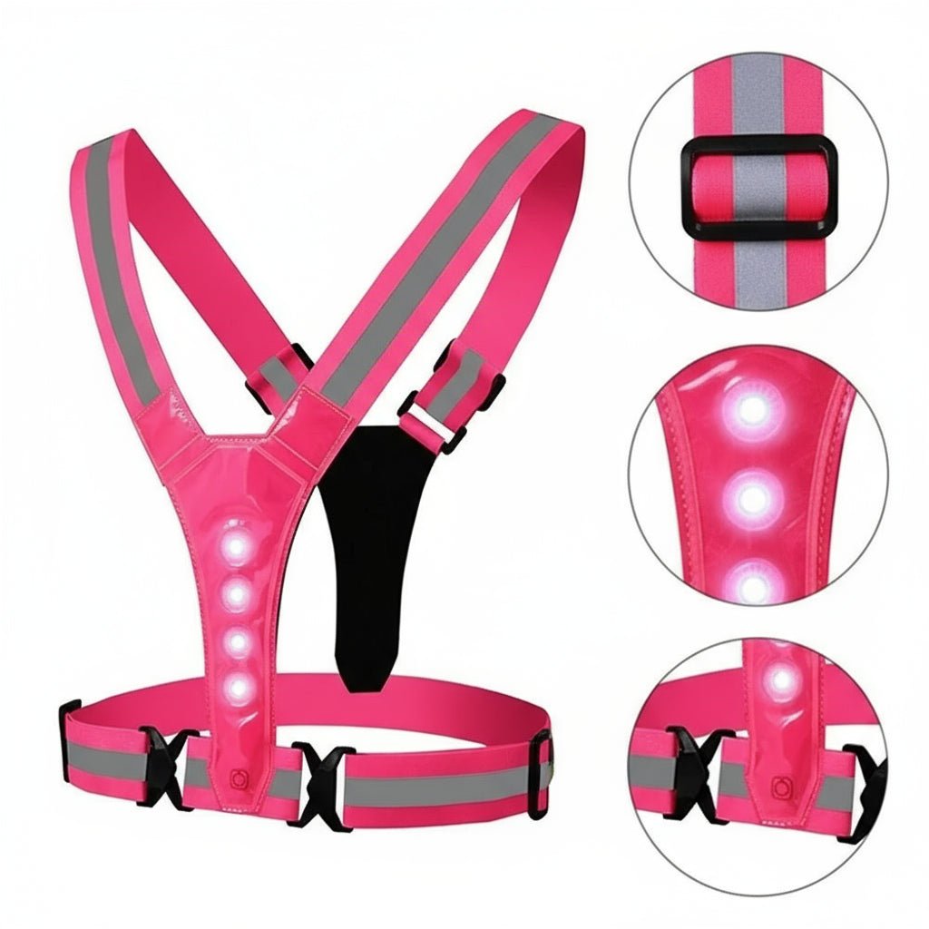 BRIGHTPATH – LED Reflector Running Vest with Adjustable Fit & Safety Lights