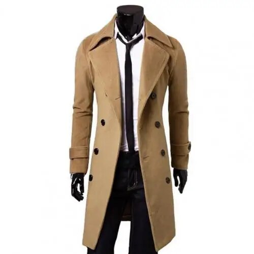 British Style Trench Coat - Double-Breasted Windproof Jacket