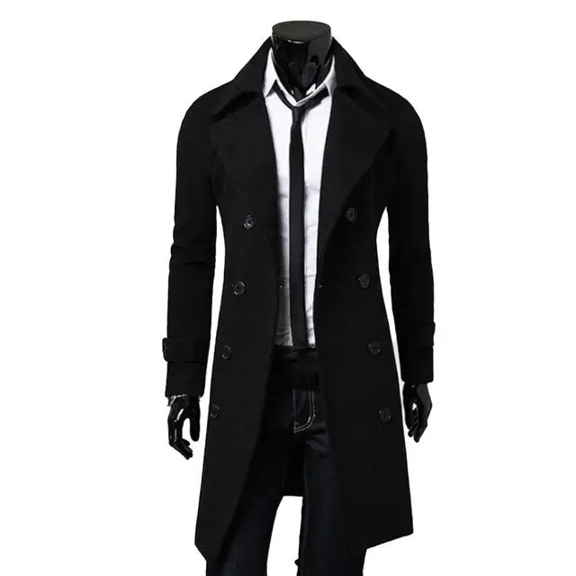 British Style Trench Coat - Double-Breasted Windproof Jacket