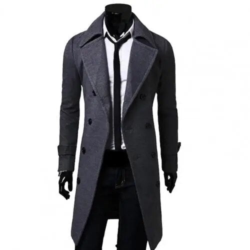 British Style Trench Coat - Double-Breasted Windproof Jacket