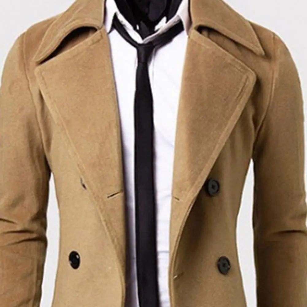 British Style Trench Coat - Double-Breasted Windproof Jacket