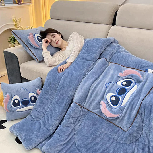 Cartoon Blanket and Pillow Set