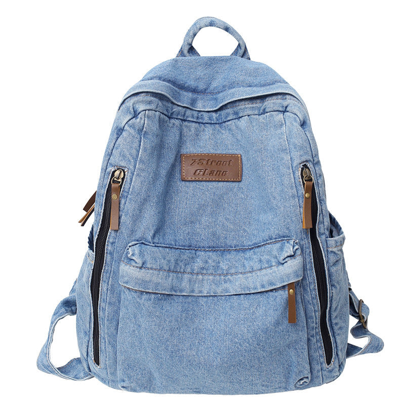 Casual Denim School Backpack