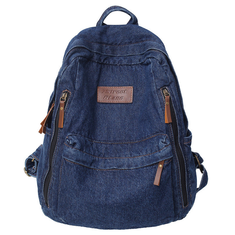 Casual Denim School Backpack