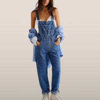Relaxed Fit Overalls with Tapered Legs & Adjustable Straps
