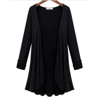 Casual vest with long sleeves and ruffles