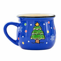 Ceramic Christmas Coffee Mug with Cheerful Cartoon Design