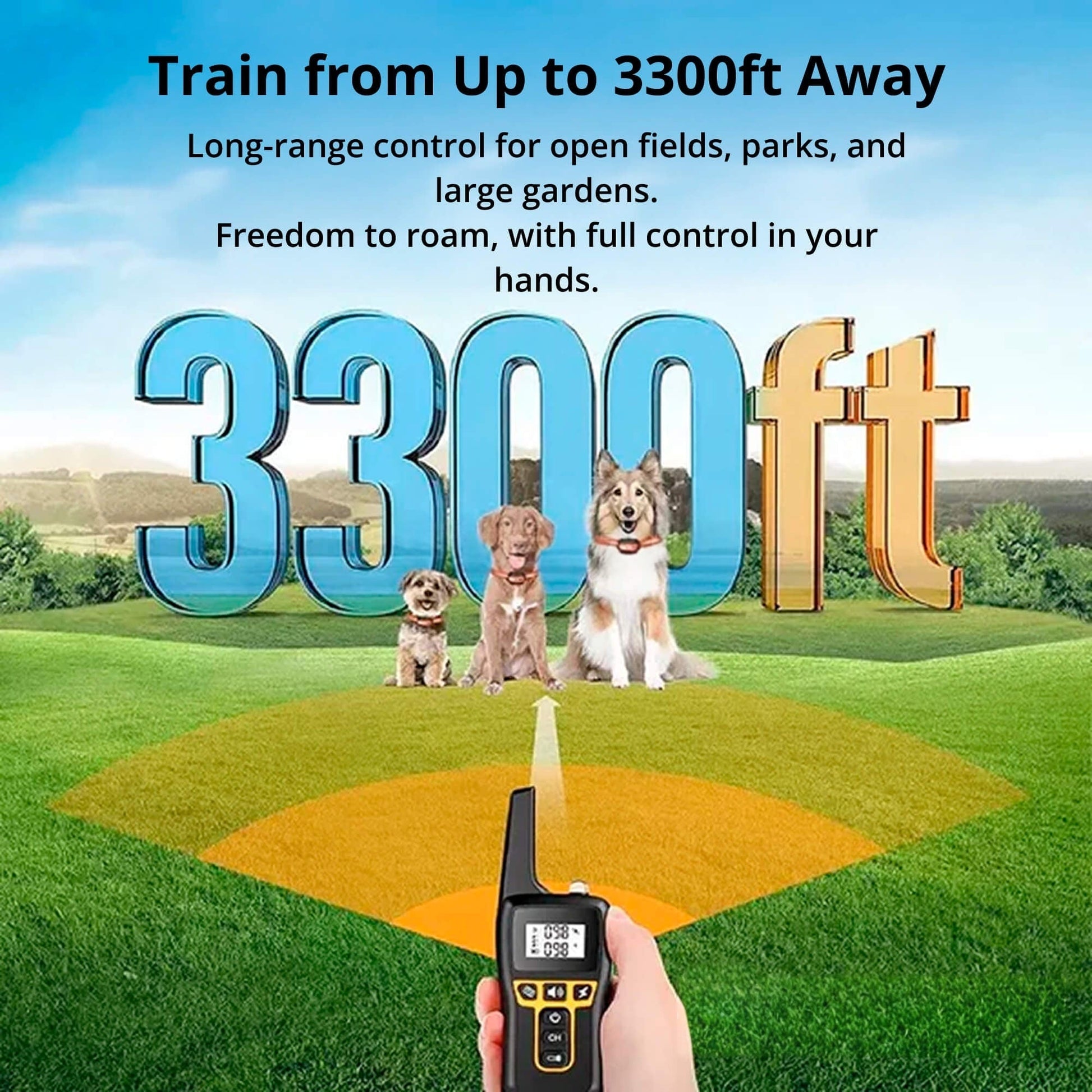 Charly | 1000m Waterproof Dog Training Collar | Rechargeable, Remote Control & Adjustable for Small, Medium, and Large Dogs