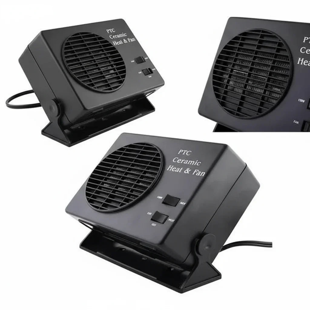 Charly | 12V Ceramic Car Heater Fan | 150W-300W | Portable Defroster w/ Automatic Thermostat