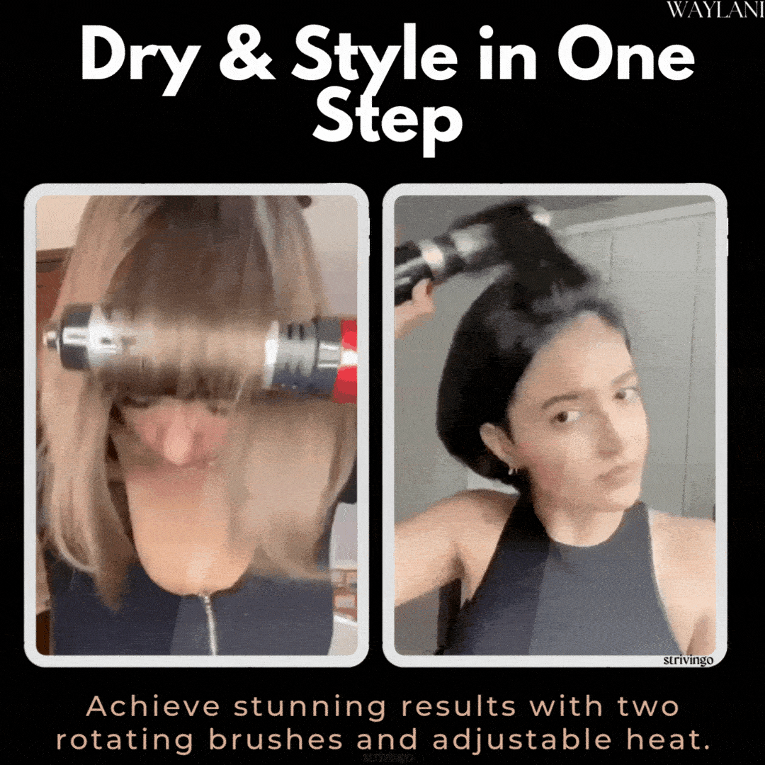 Charly | 3-in-1 Rotating Hair Dryer and Styler with Adjustable Temperature for Effortless Curls and Waves