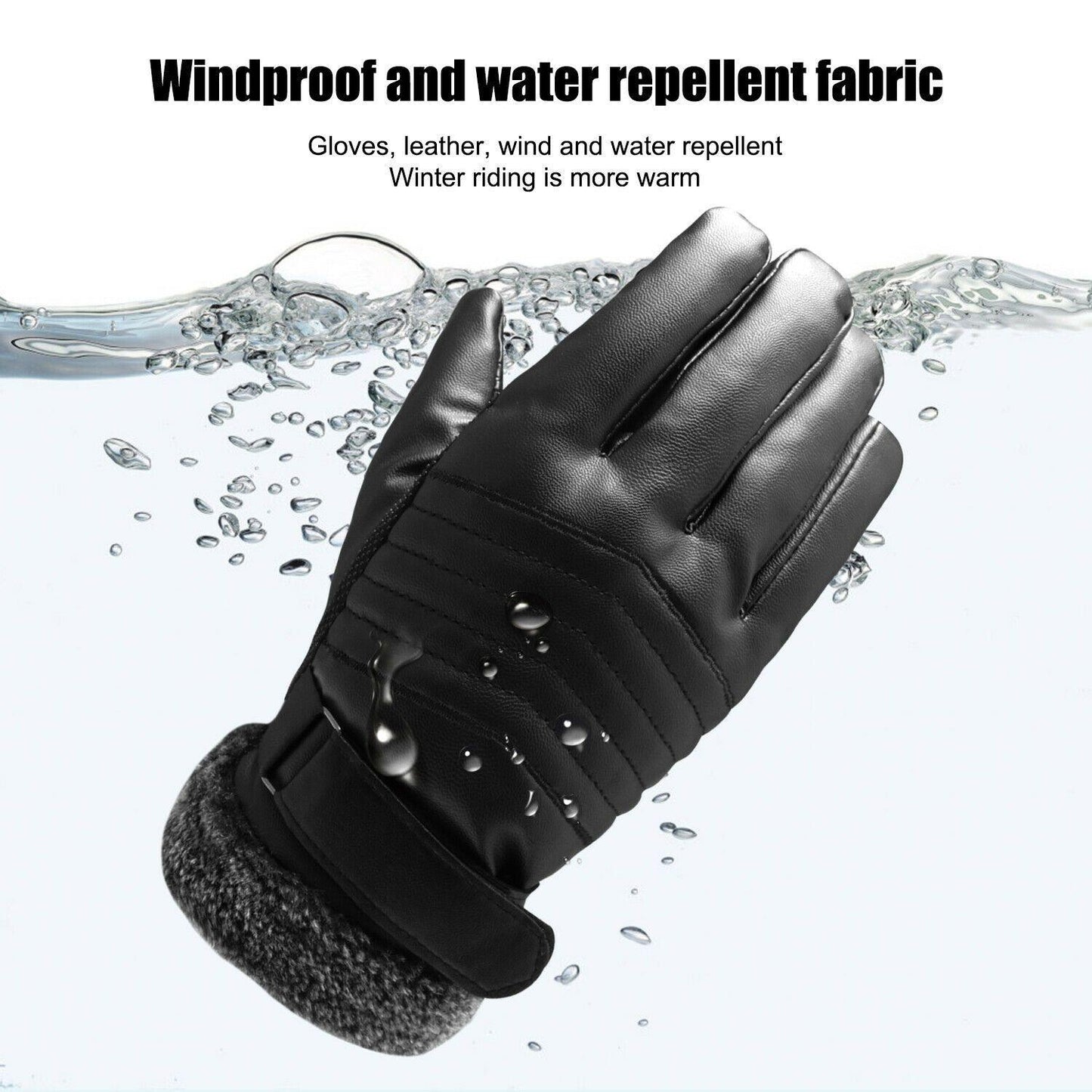 Charly | -30℃ Waterproof, Warm Leather Ski Gloves for Winter | Touchscreen Compatible