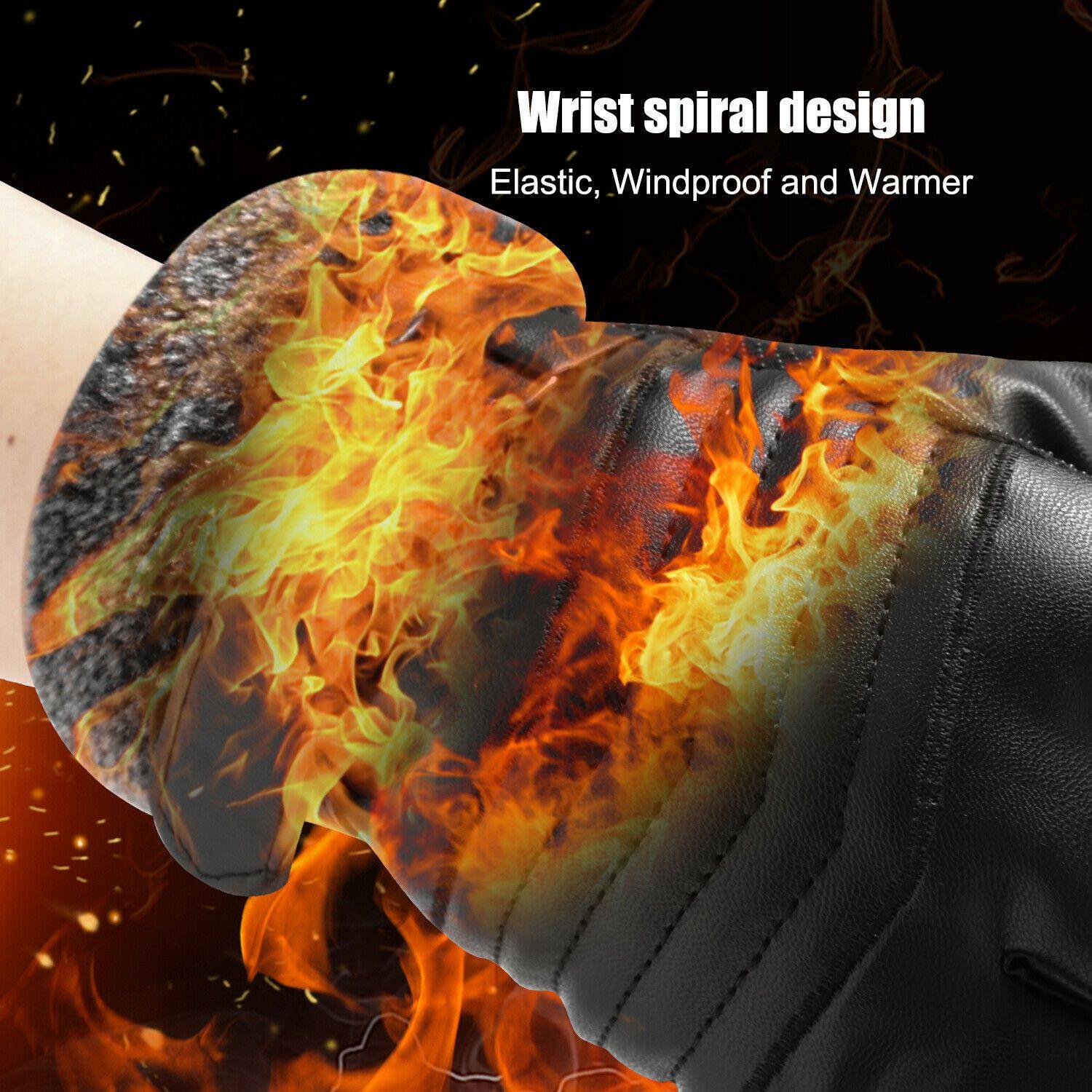 Charly | -30℃ Waterproof, Warm Leather Ski Gloves for Winter | Touchscreen Compatible