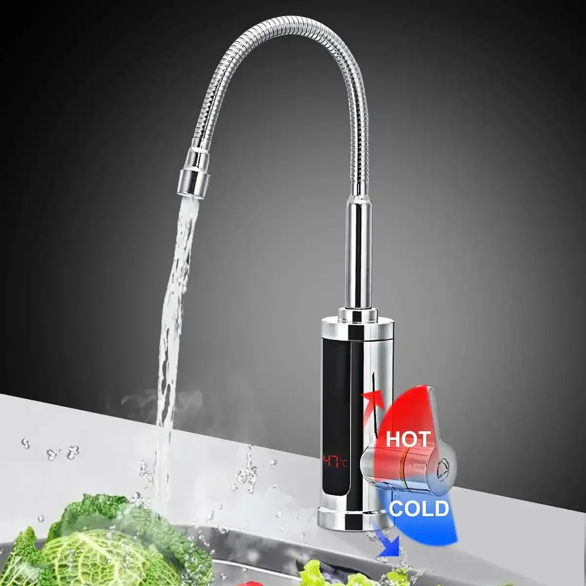 Charly | 3000W Electric Kitchen Faucet with Instant Hot Water - FlowHeat