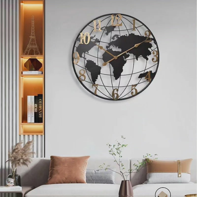 Charly | 60cm Large World Map Wall Clock