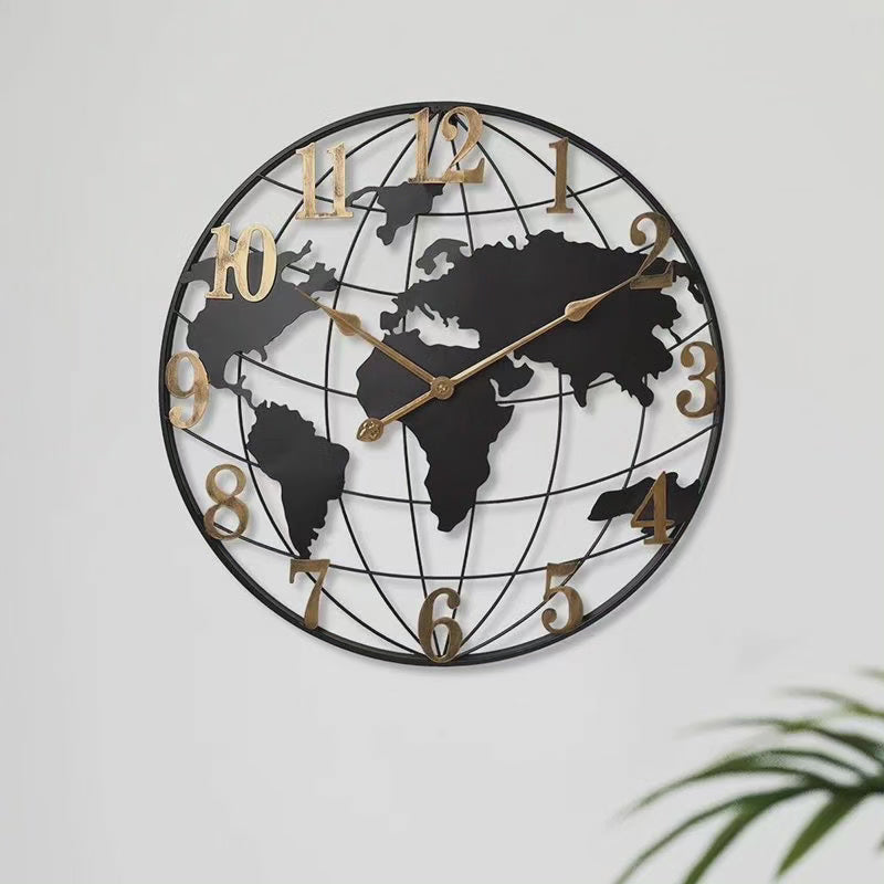 Charly | 60cm Large World Map Wall Clock