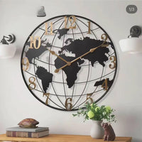 Sisica | 60cm Large World Map Wall Clock