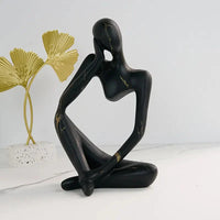 Sisica | Abstract Thinker Sculpture | Handmade Resin Table Decoration