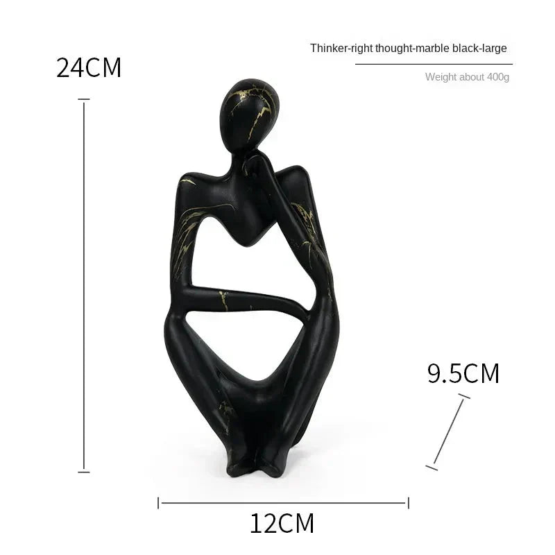 Charly | Abstract Thinker Sculpture | Handmade Resin Table Decoration