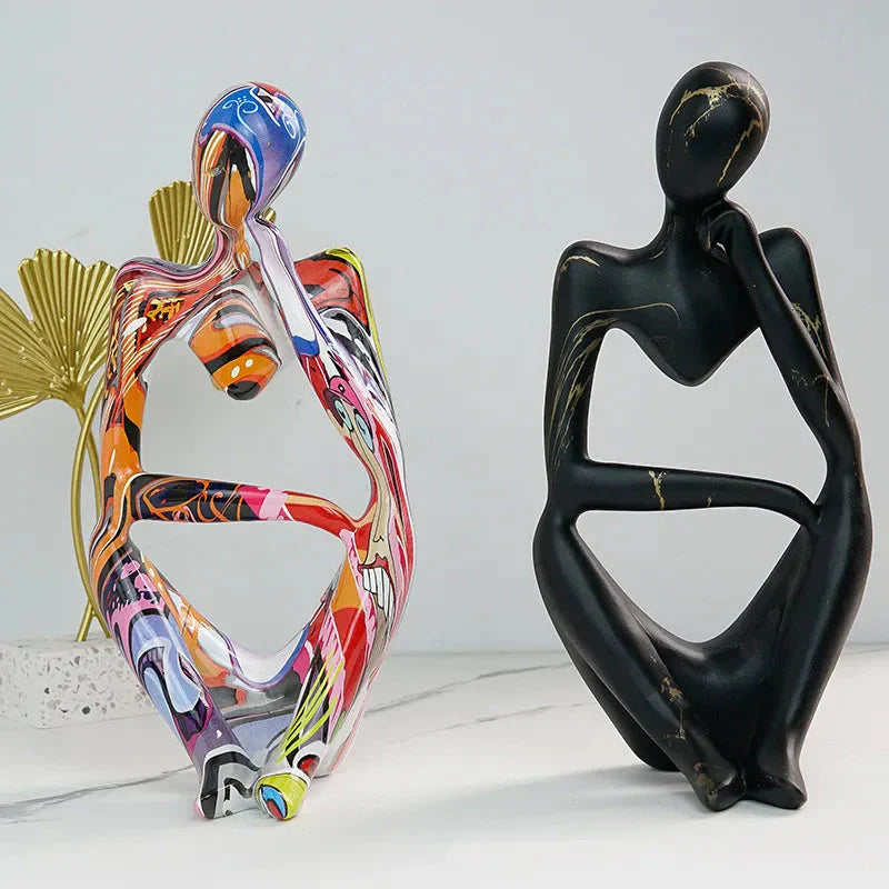 Charly | Abstract Thinker Sculpture | Handmade Resin Table Decoration