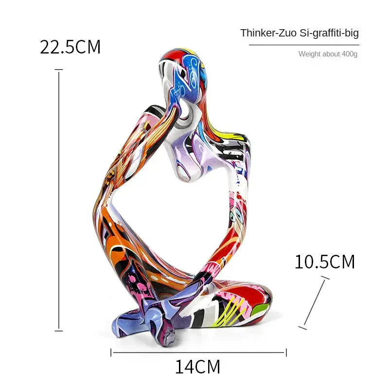 Charly | Abstract Thinker Sculpture | Handmade Resin Table Decoration