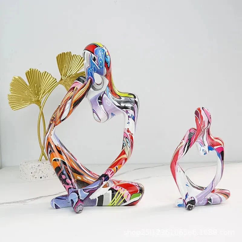 Charly | Abstract Thinker Sculpture | Handmade Resin Table Decoration