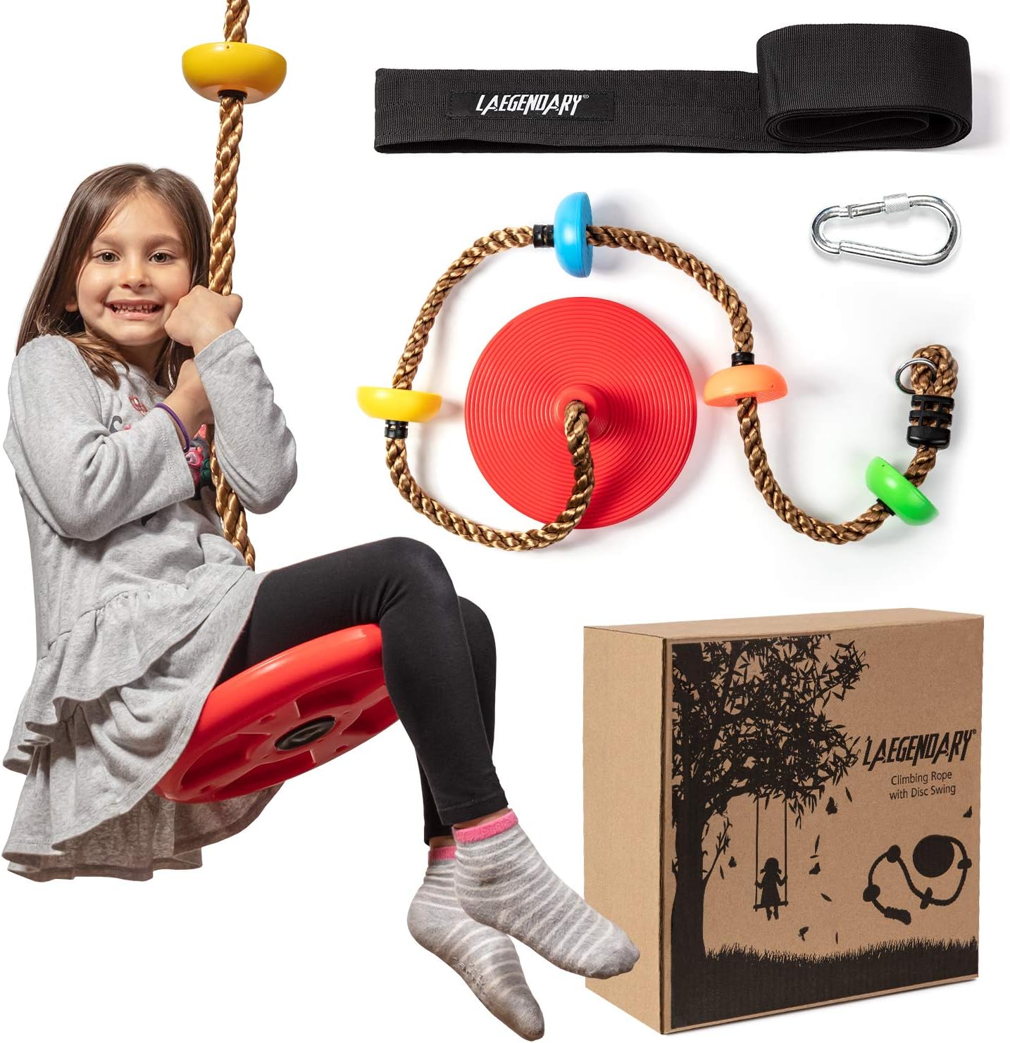 Charly | Adventurous Tree Swing Set - with Climbing Rope and Platforms for Children