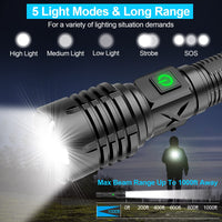 Banral Super Bright LED Flashlight - 100000 Lumens, IPX6 Waterproof