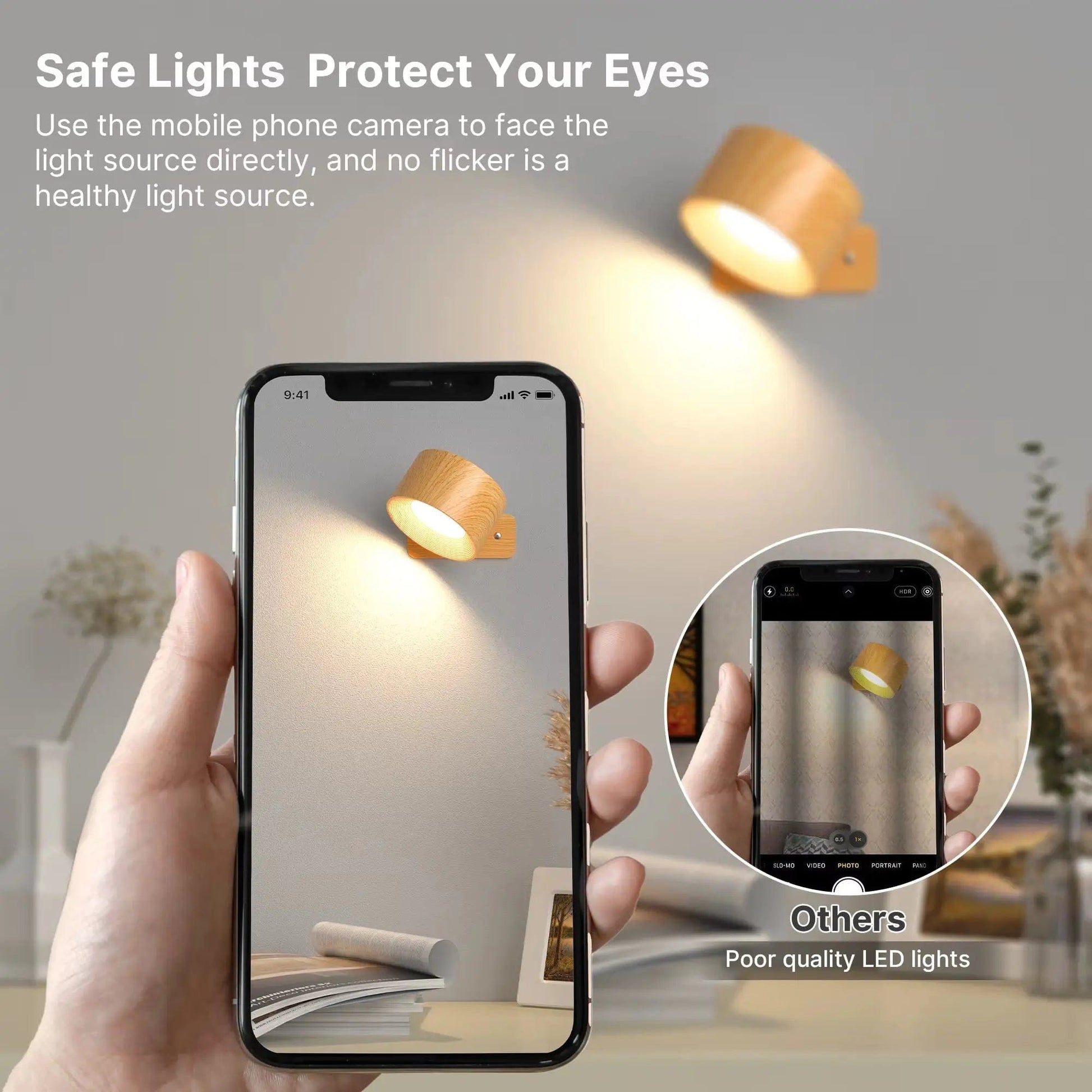 Charly | Battery Powered Wall Lamp | Rechargeable, 360° Adjustable and Wireless for Bedrooms, Hallways, and Reading Corners