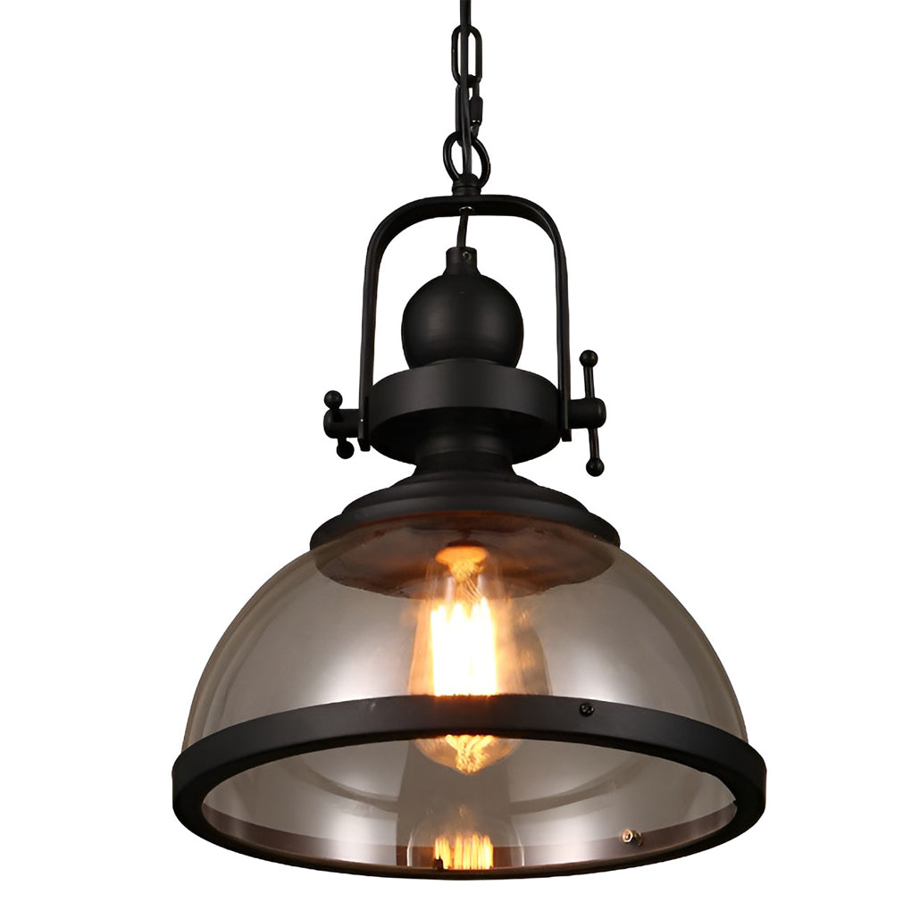 Charly | Bowl-Shaped Glass Pendant Light | Industrial Retro Design