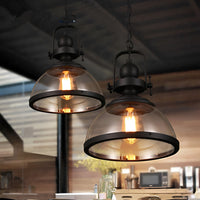 Sisica | Bowl-Shaped Glass Pendant Light | Industrial Retro Design