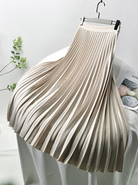 Sisica | Women's Elegant Pleated High Waist Midi Skirt