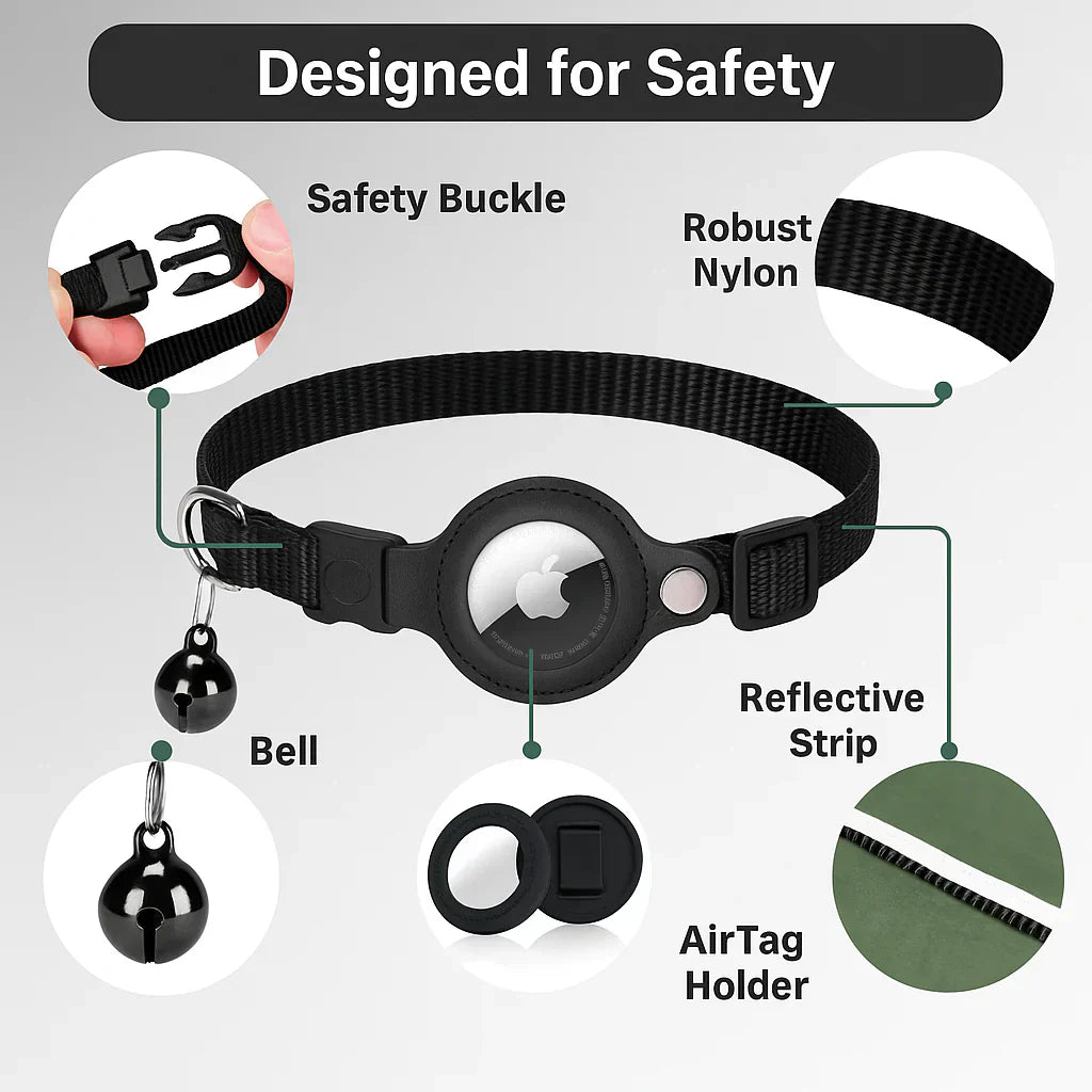 Charly | Cat GPS Tracking Collar | Quick Release Lock, Reflective Design & Durable for Outdoor Safety Adventures
