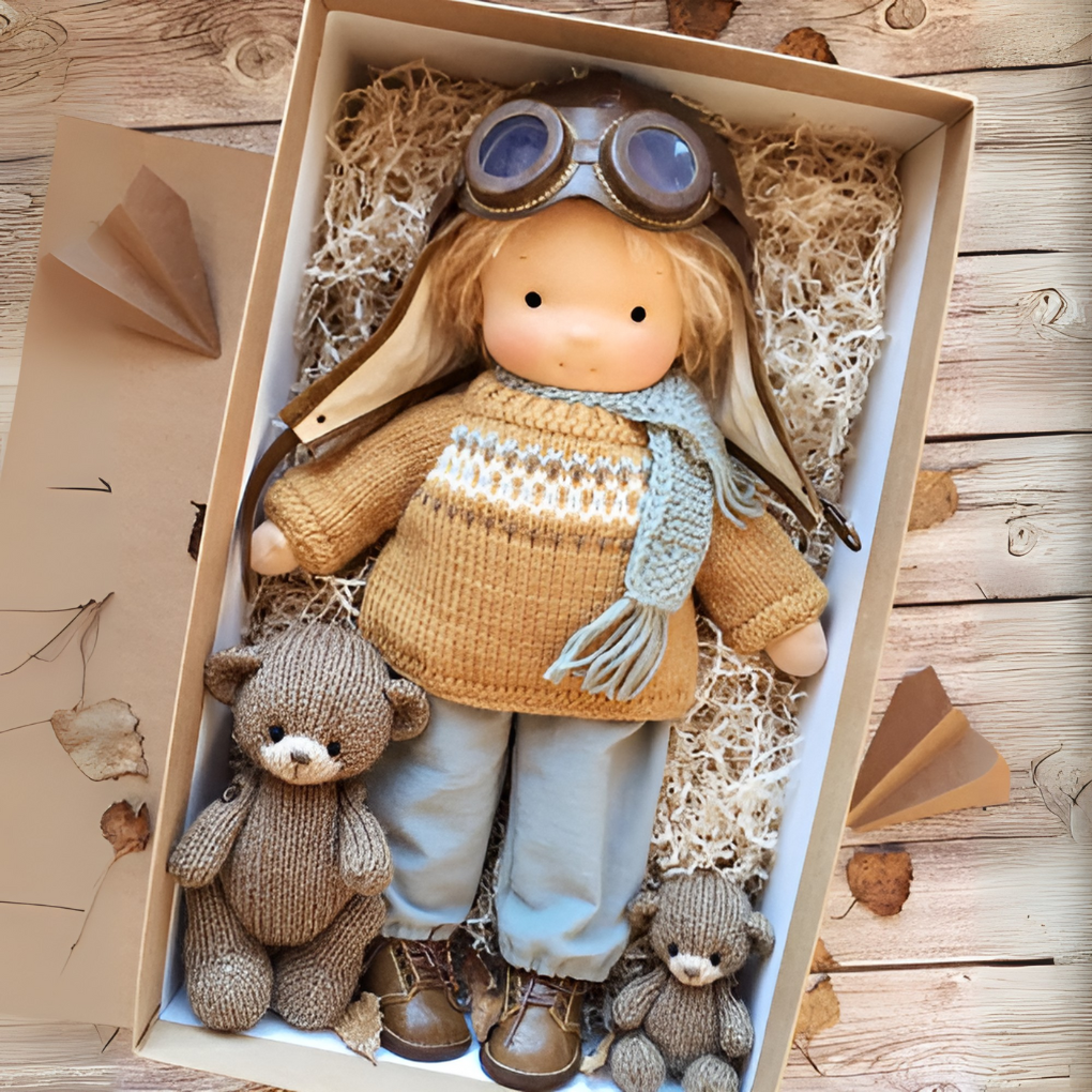 Charly | Children's Waldorf Cloth Doll - Handmade Cuddly Toy