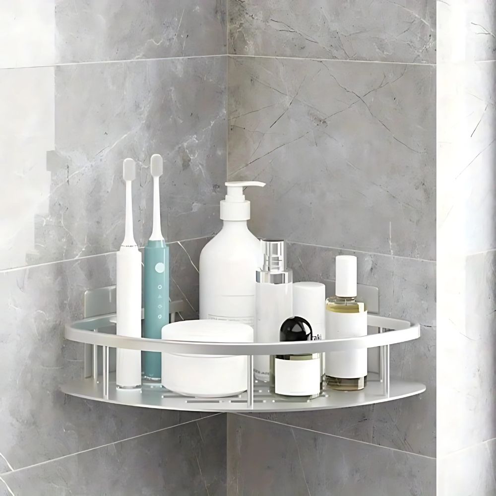 Charly | Corner Shower Caddy, Wall-Mounted Organizer Shelf