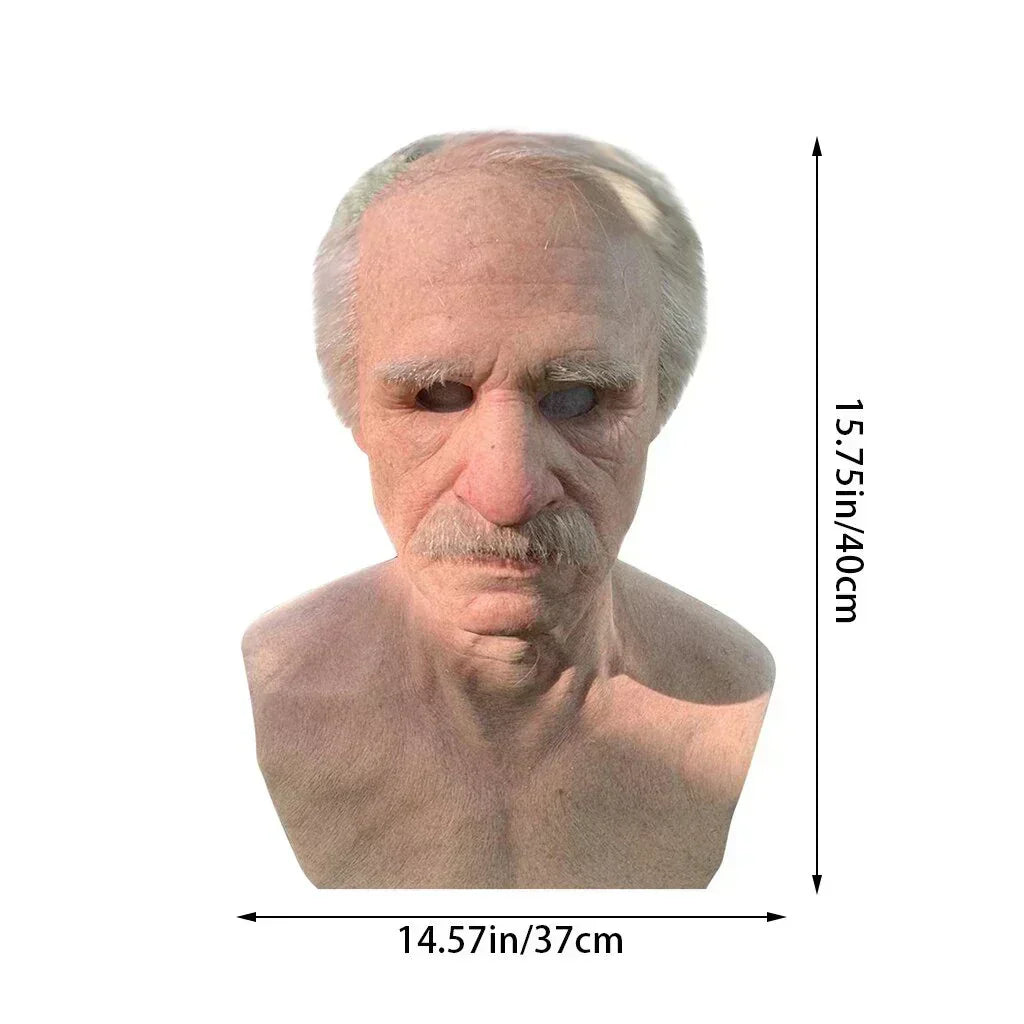 Charly | Creepy Old Man Mask – Realistic Latex Halloween Mask for Adults
