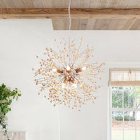 Sisica | Dandelion Pendant Light with Wooden Beads | Firework Starburst Design