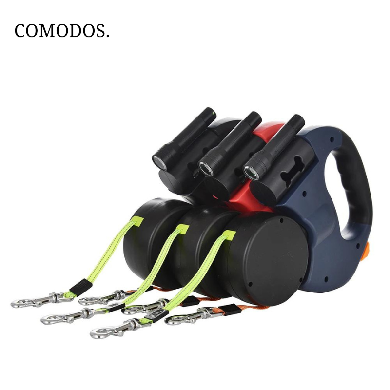 Charly | Double Retractable Dog Leash with LED Light