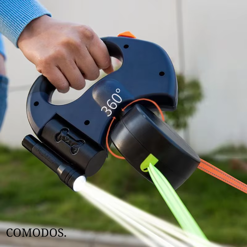 Charly | Double Retractable Dog Leash with LED Light