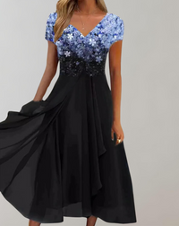 Sisica | Elegant Floral Embellished Midi Dress